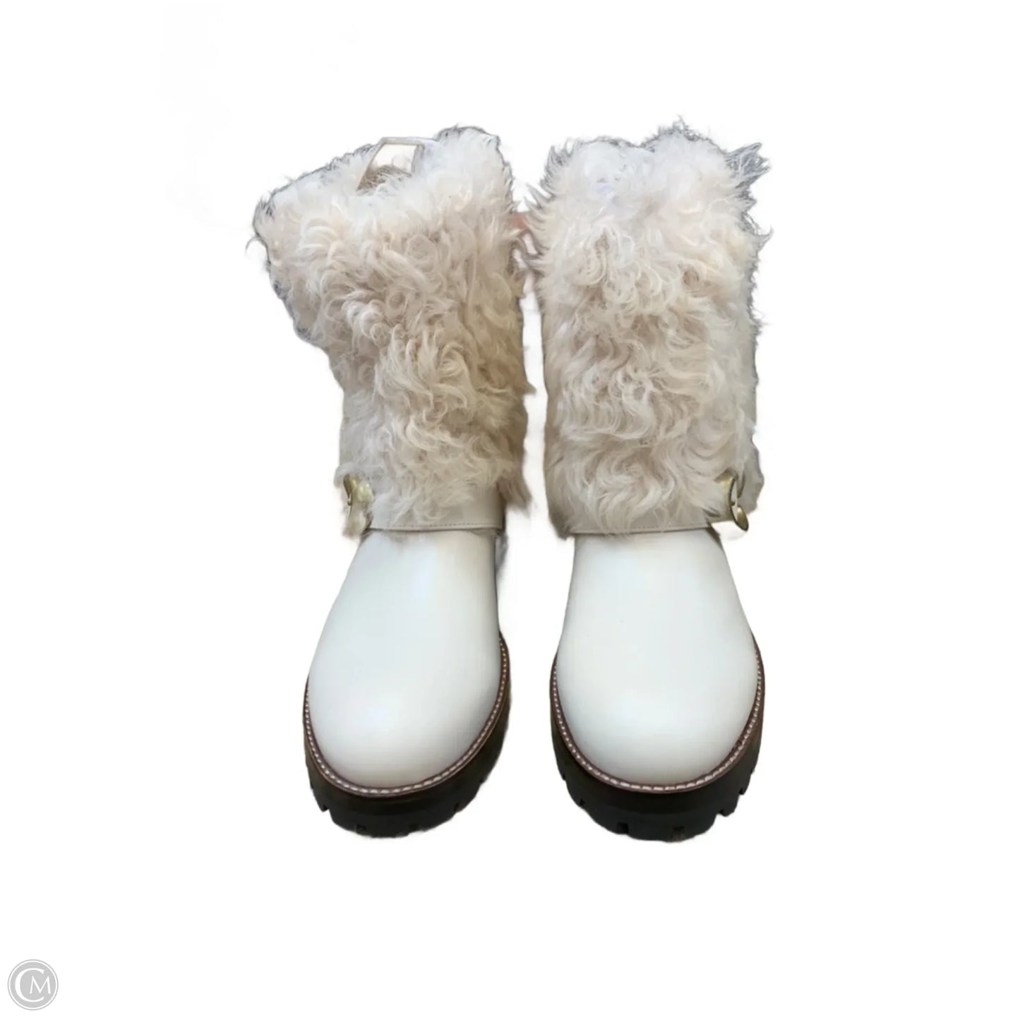 Boots Designer By Coach In White, Size: 9.5