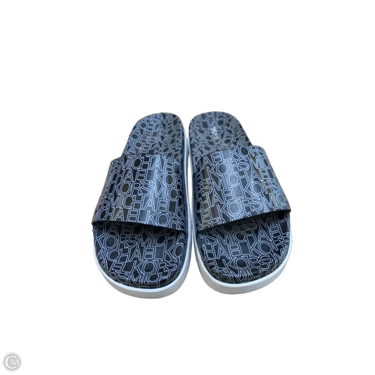 Sandals Flip Flops By Michael By Michael Kors In Black & White, Size: 11