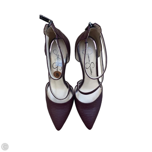 Shoes Heels Stiletto By Jessica Simpson In Maroon, Size: 8