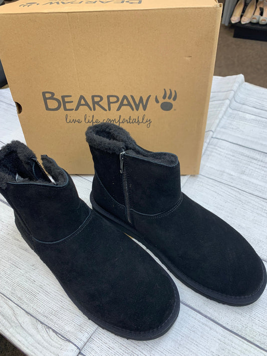 Black Boots Ankle Flats Bearpaw, Size 12
