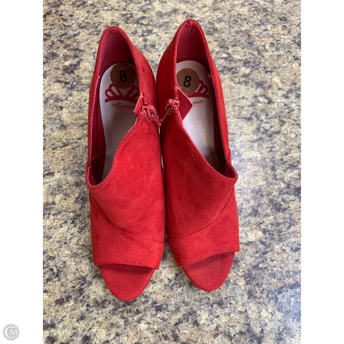 Boots Ankle Heels By Fergalicious In Red, Size: 8