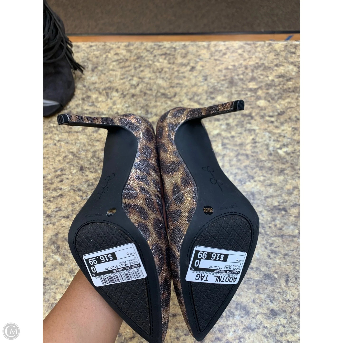 Shoes Heels Stiletto By Jessica Simpson In Animal Print, Size: 8