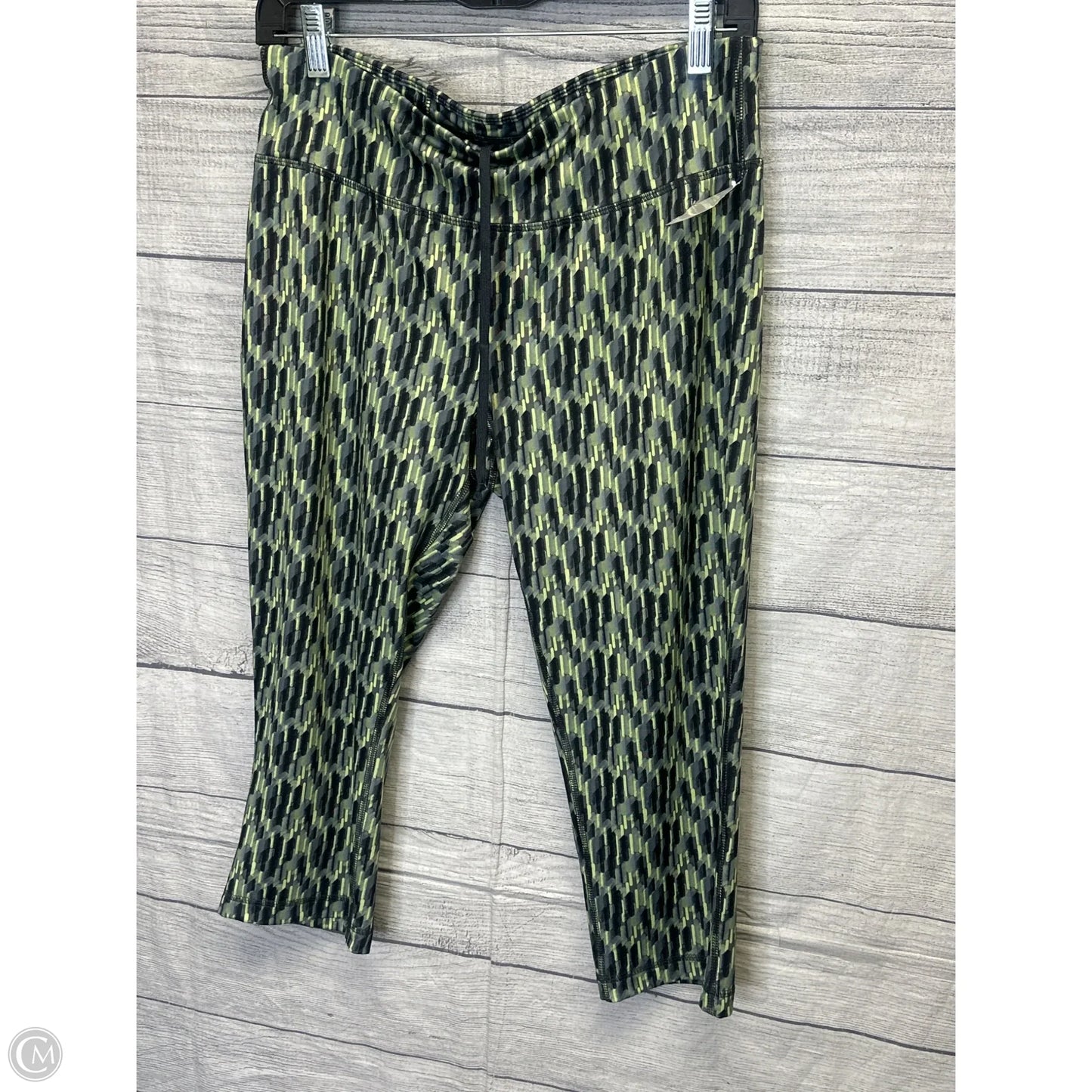 Athletic Leggings By Danskin In Green & Grey, Size: M