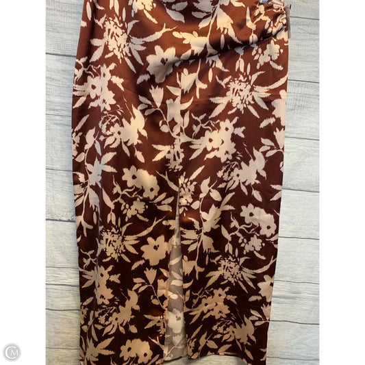 Skirt Maxi By Zara In Brown & Cream, Size: L