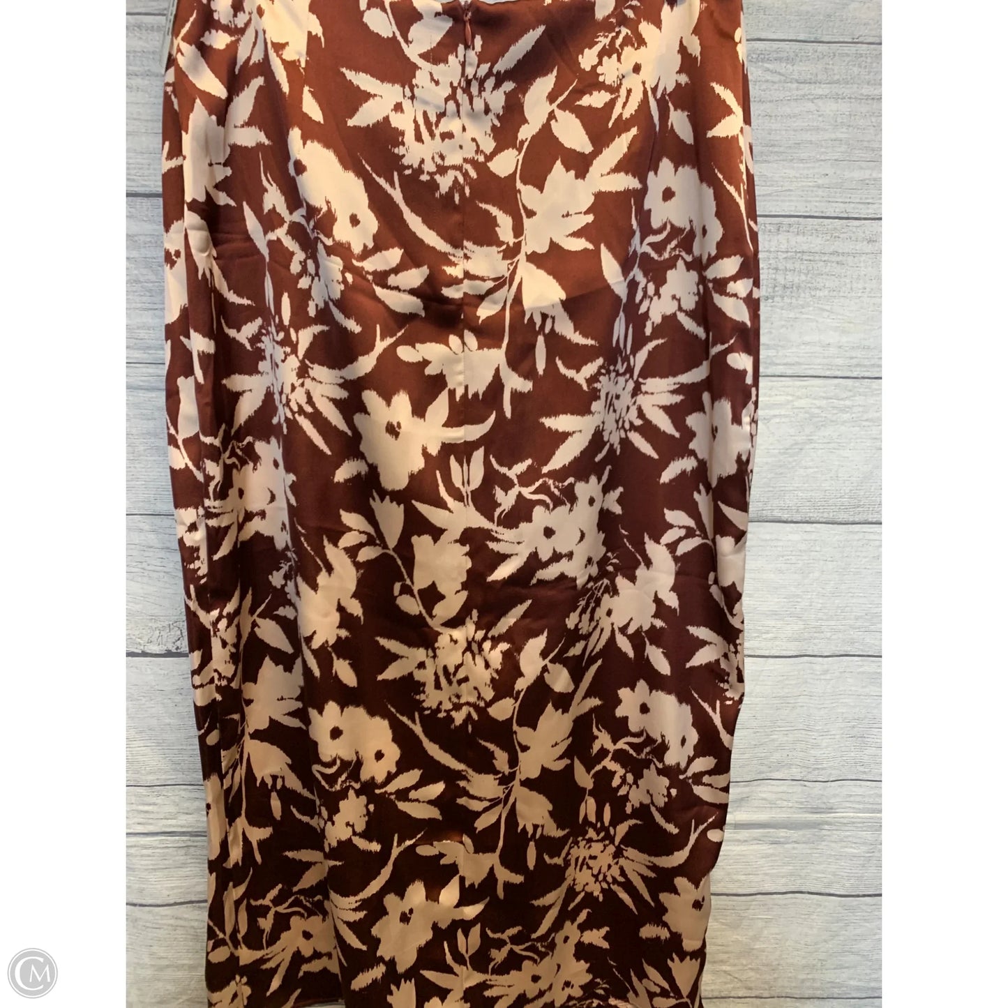 Skirt Maxi By Zara In Brown & Cream, Size: L