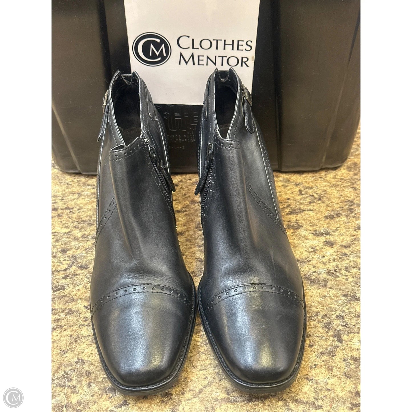 Boots Ankle Flats By Clarks In Black, Size: 8.5