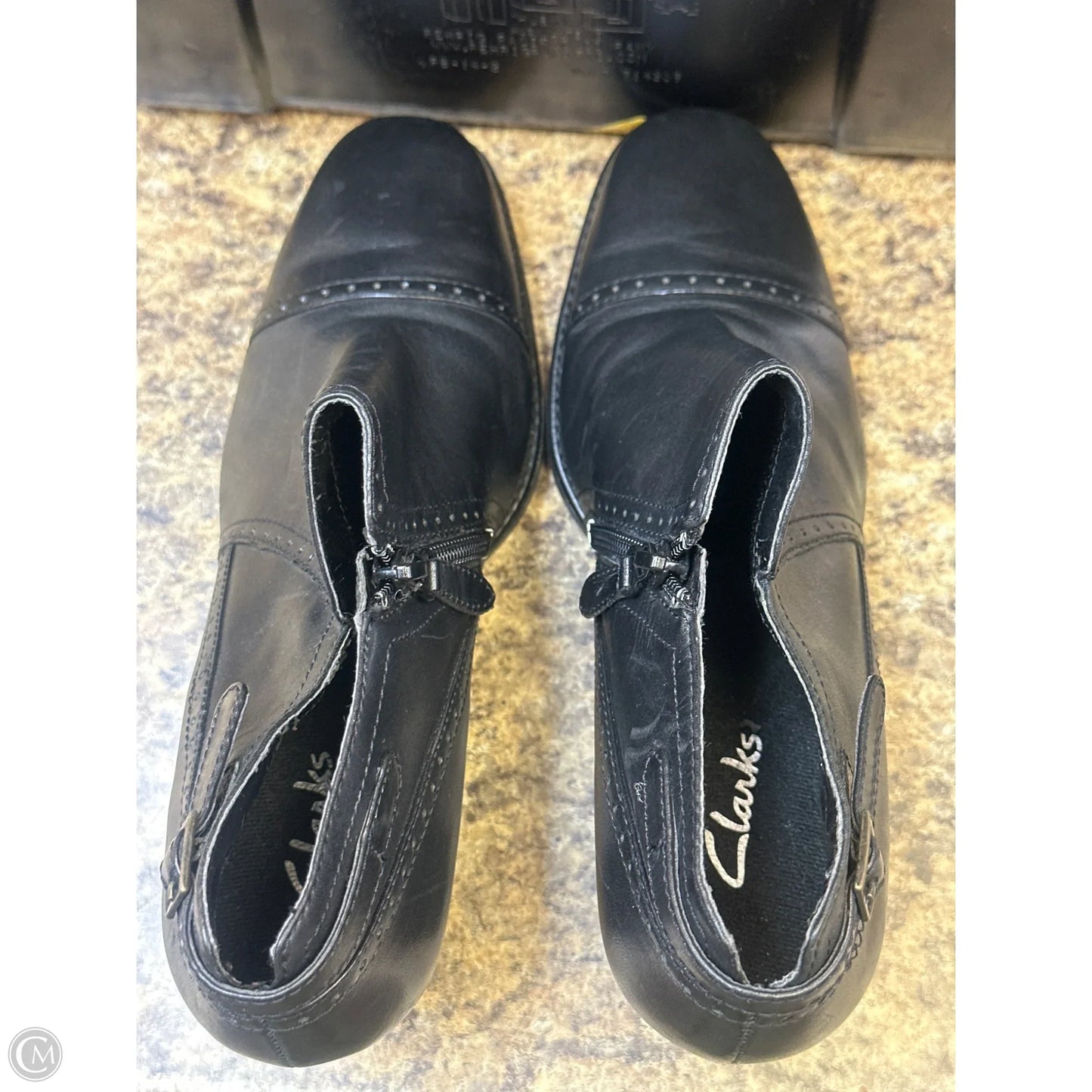 Boots Ankle Flats By Clarks In Black, Size: 8.5