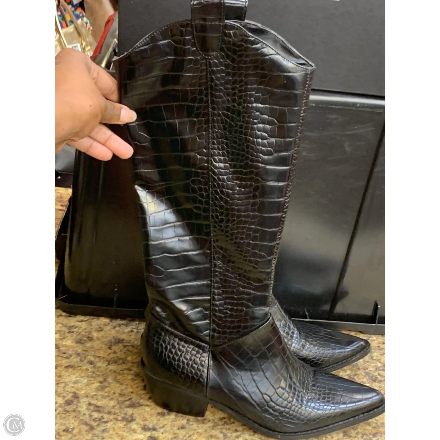 Boots Knee Heels By Nasty Gal In Black, Size: 7