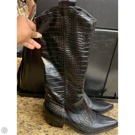 Boots Knee Heels By Nasty Gal In Black, Size: 7