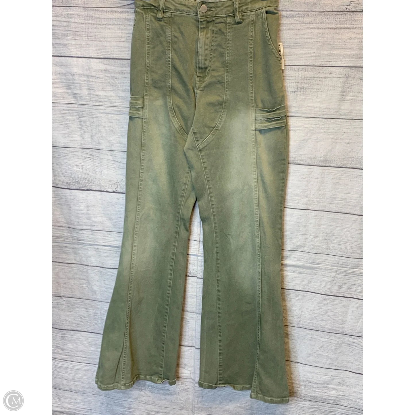 Jeans Wide Leg By Fashion Nova In Green, Size: 12