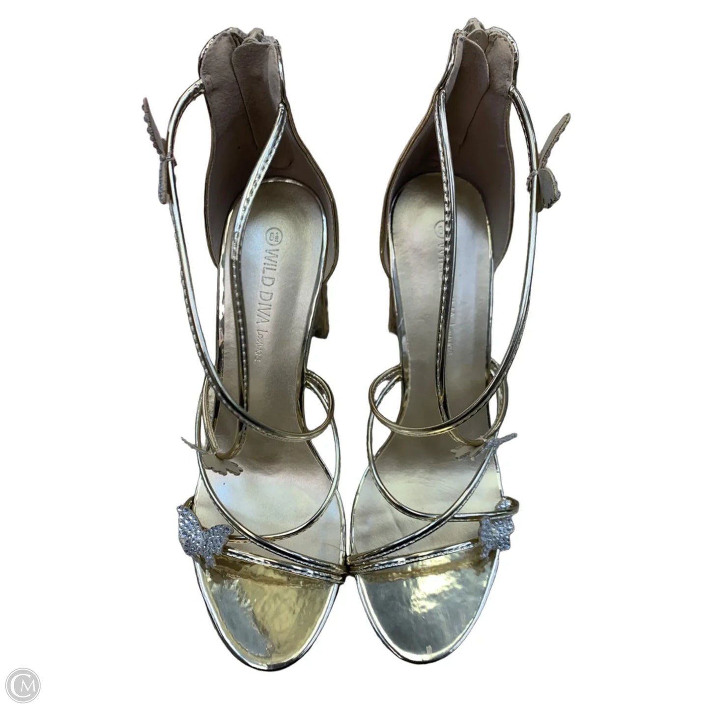 Shoes Heels Block By Clothes Mentor In Gold, Size: 8.5