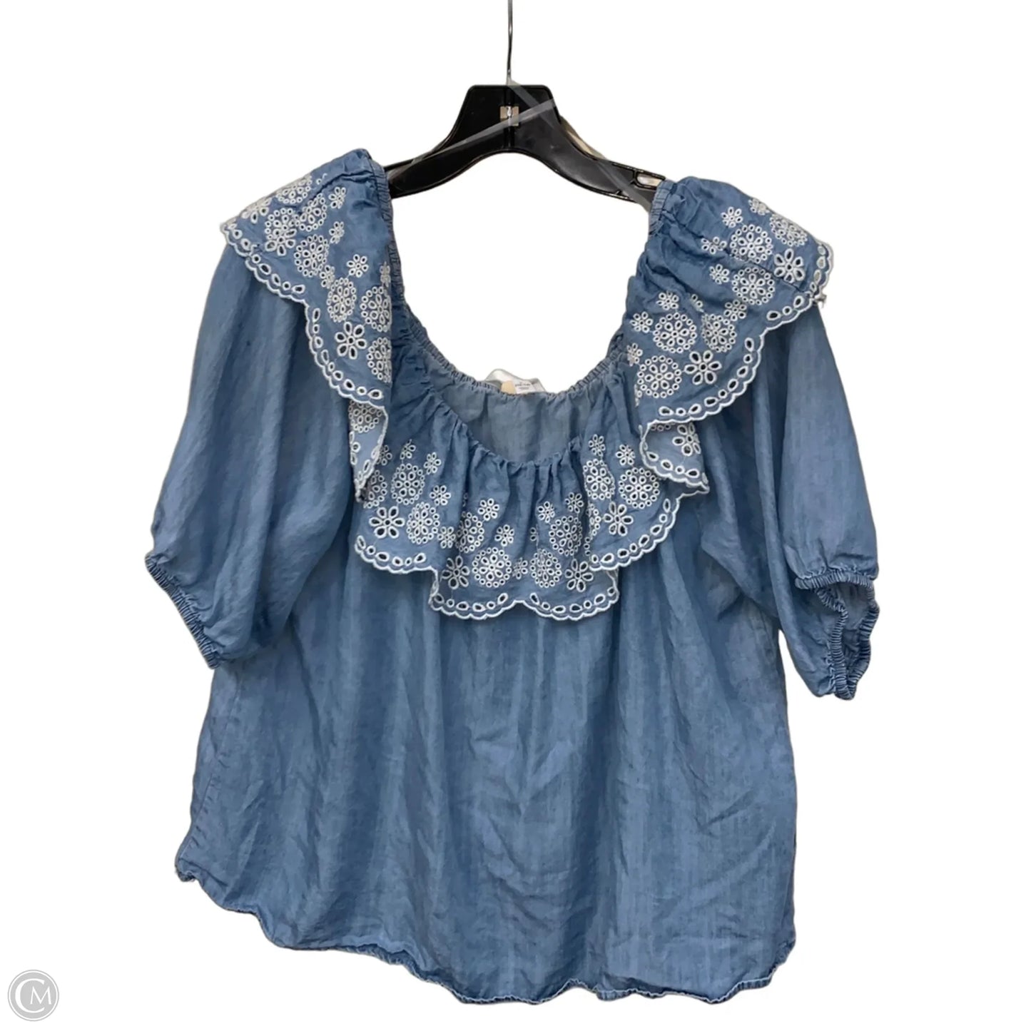 Top Short Sleeve By Time And Tru In Blue, Size: L