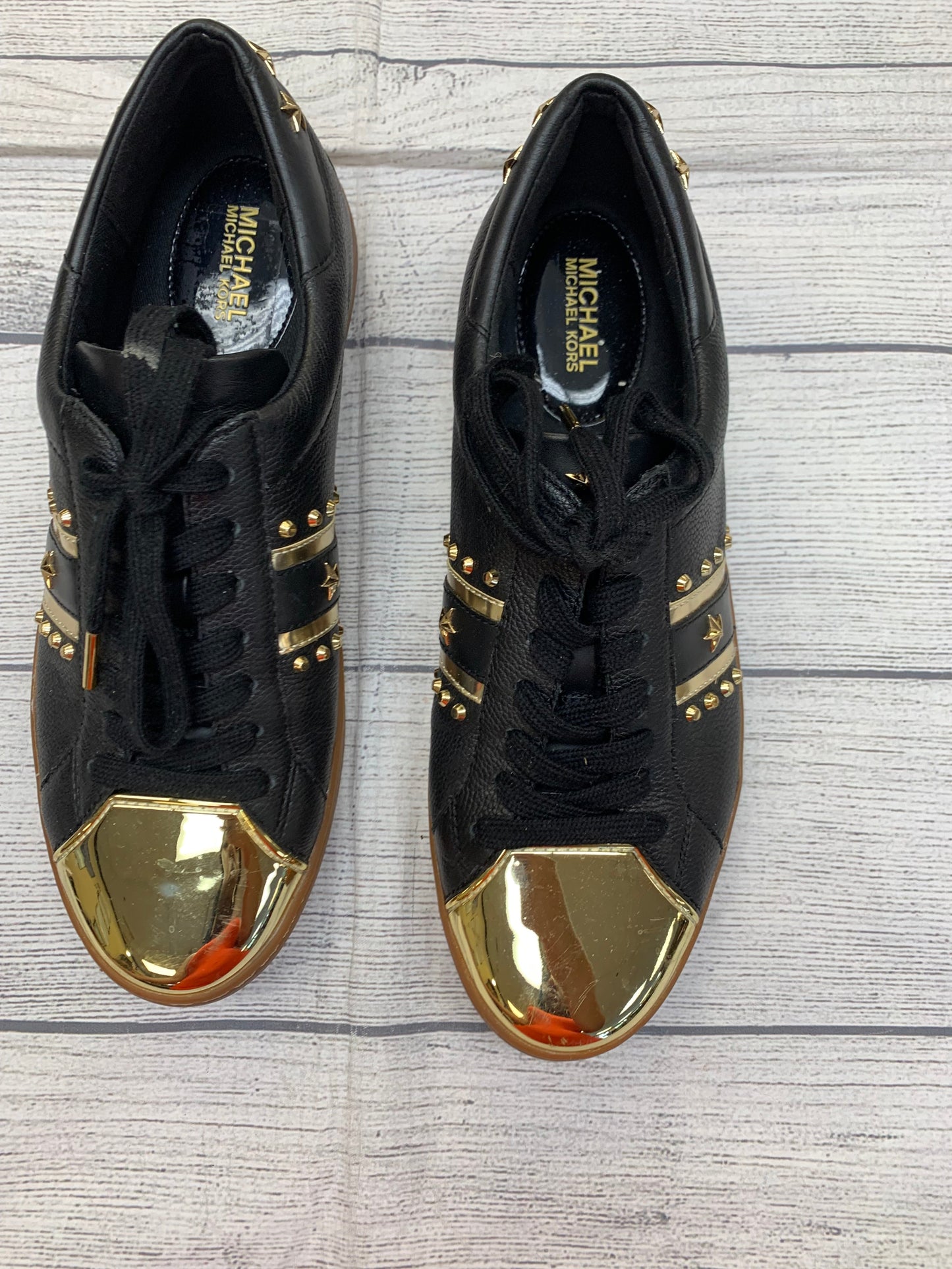 Black & Gold Shoes Sneakers Michael By Michael Kors, Size 8.5
