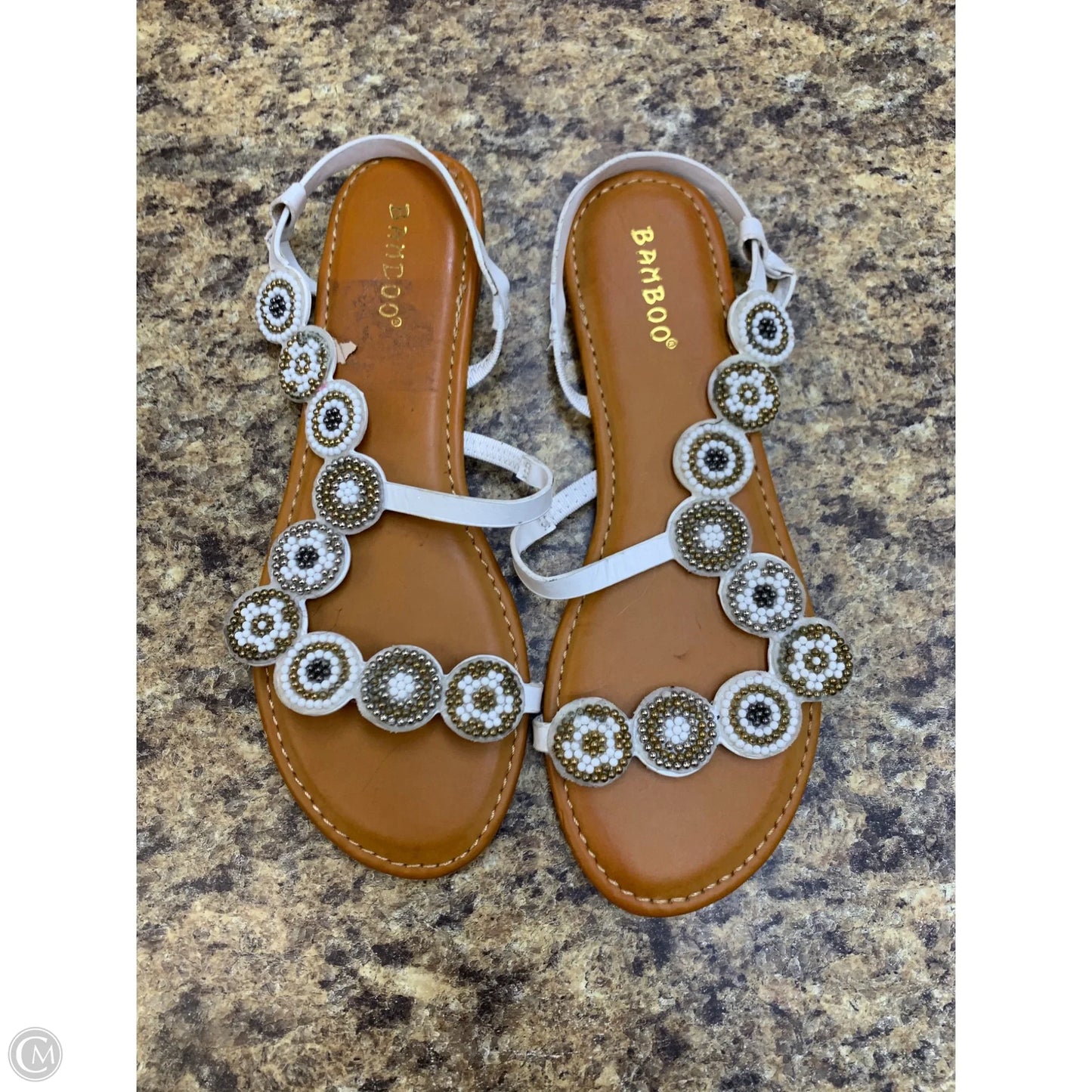 Sandals Flats By Bamboo In White, Size: 6.5