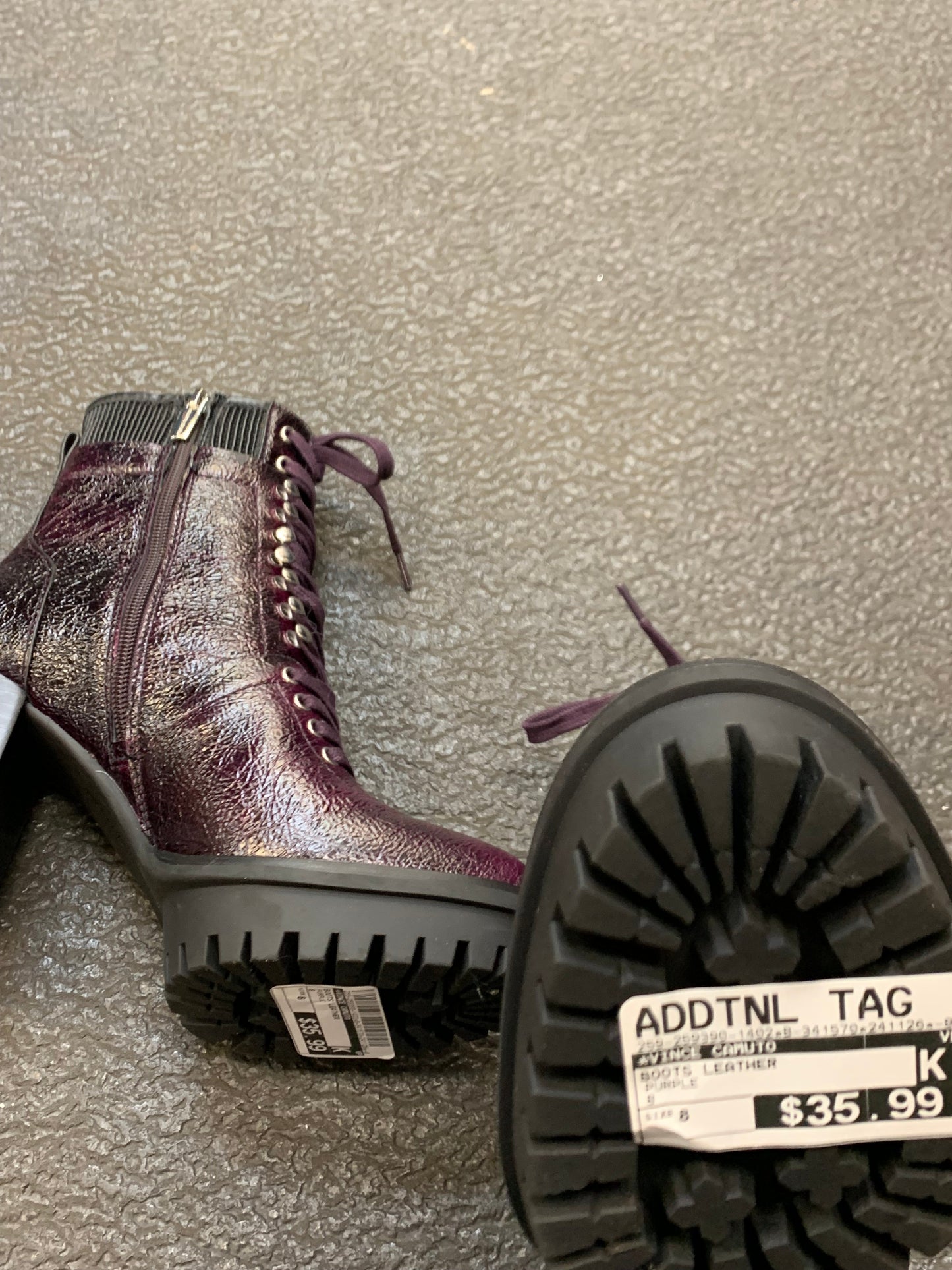 Boots Leather By Vince Camuto In Purple, Size: 8