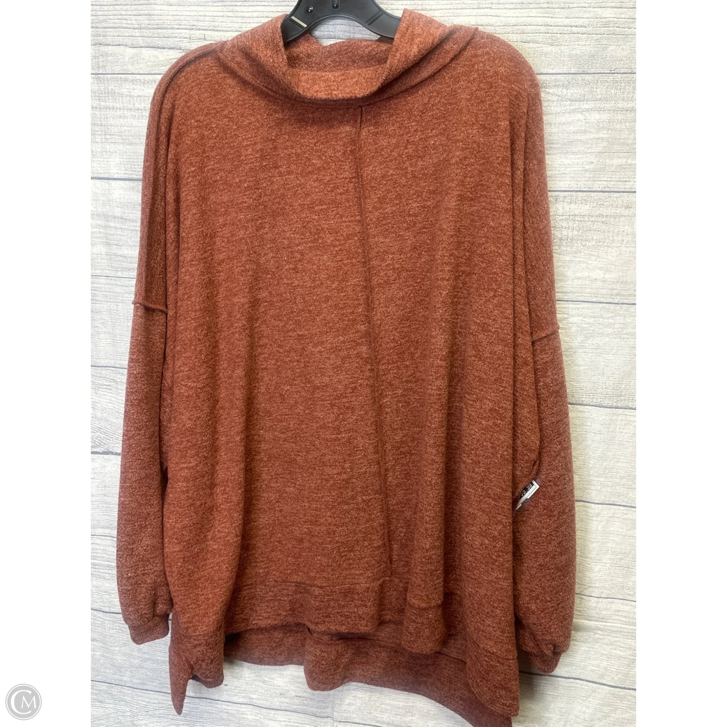 Top Long Sleeve By Zenana Outfitters In Red, Size: 2x