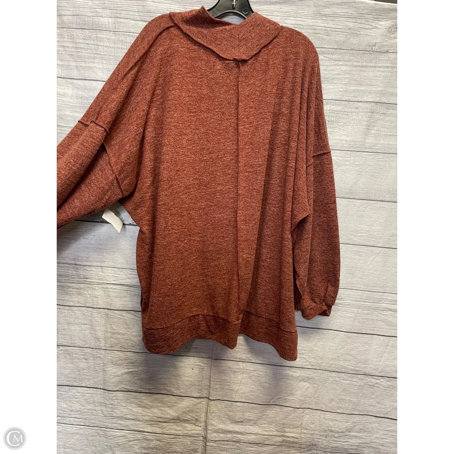 Top Long Sleeve By Zenana Outfitters In Red, Size: 2x