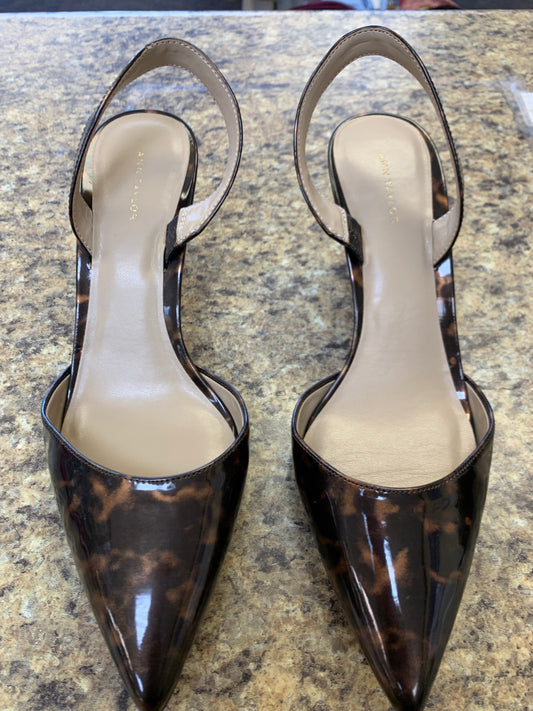 Shoes Heels Kitten By Ann Taylor In Tortoise Shell Print, Size: 9