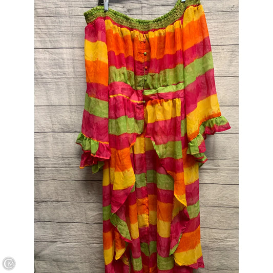 Top 3/4 Sleeve By Ashley Stewart In Rainbow Print, Size: 22