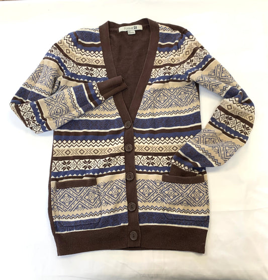 Sweater Cardigan By Forever 21 In Brown, Size: S