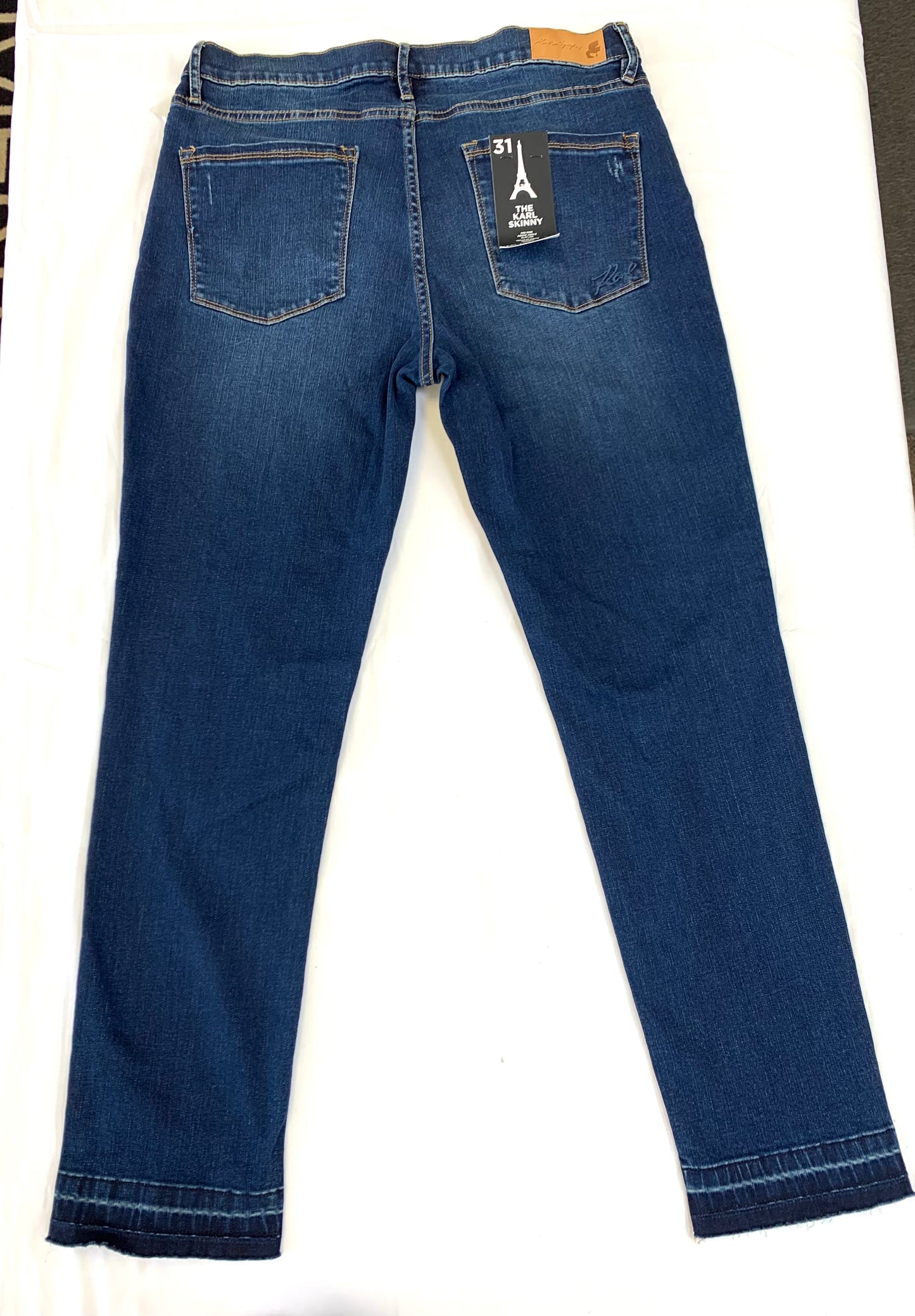 Jeans Skinny By Karl Lagerfeld In Blue Denim, Size: 12