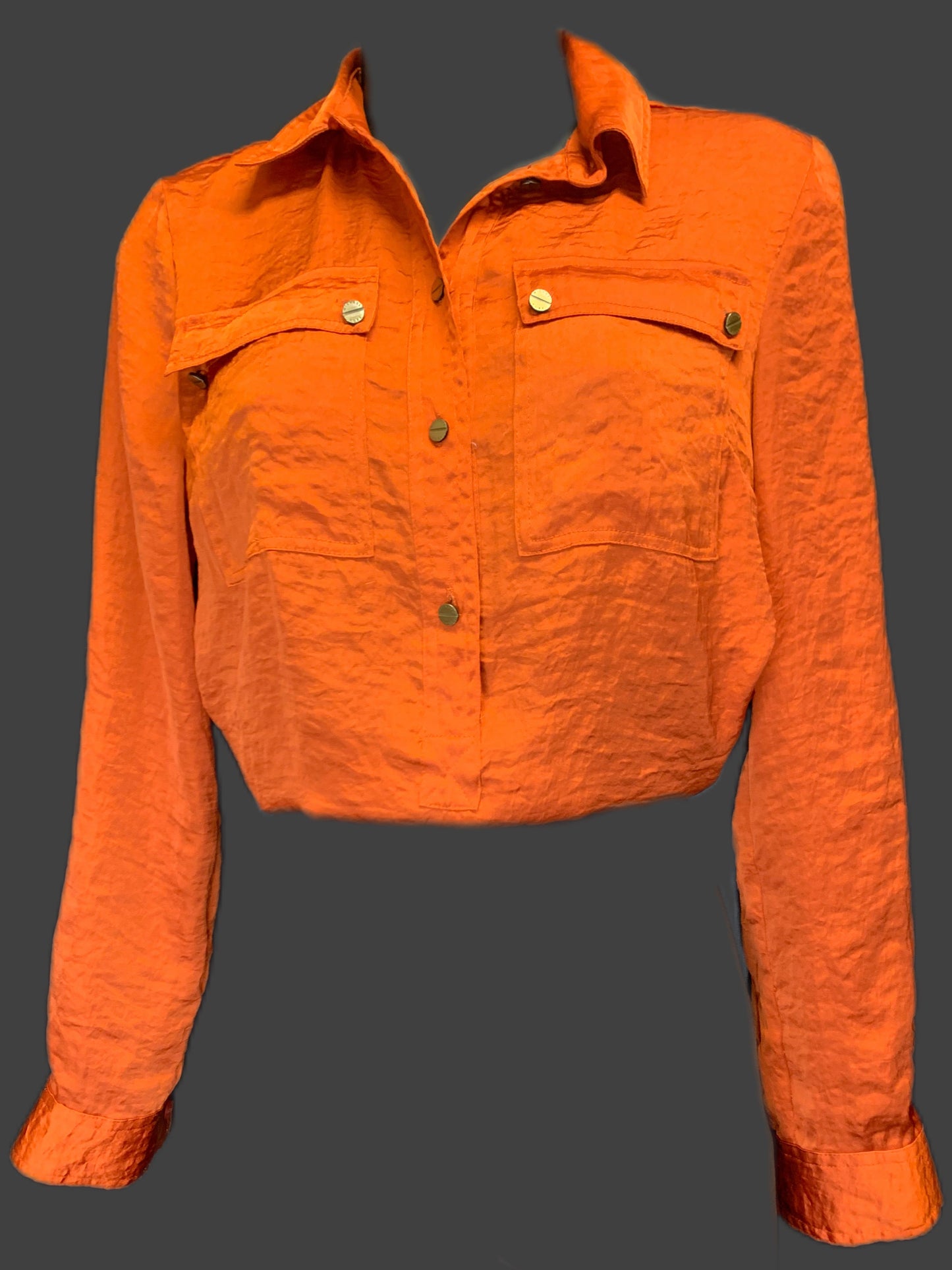 Top Long Sleeve By Michael Kors In Orange, Size: Sp