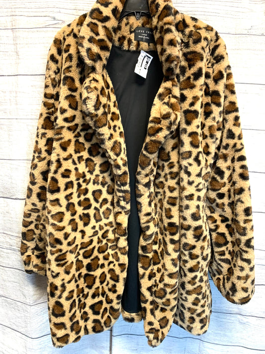 Jacket Faux Fur & Sherpa By Love Tree In Animal Print, Size: L