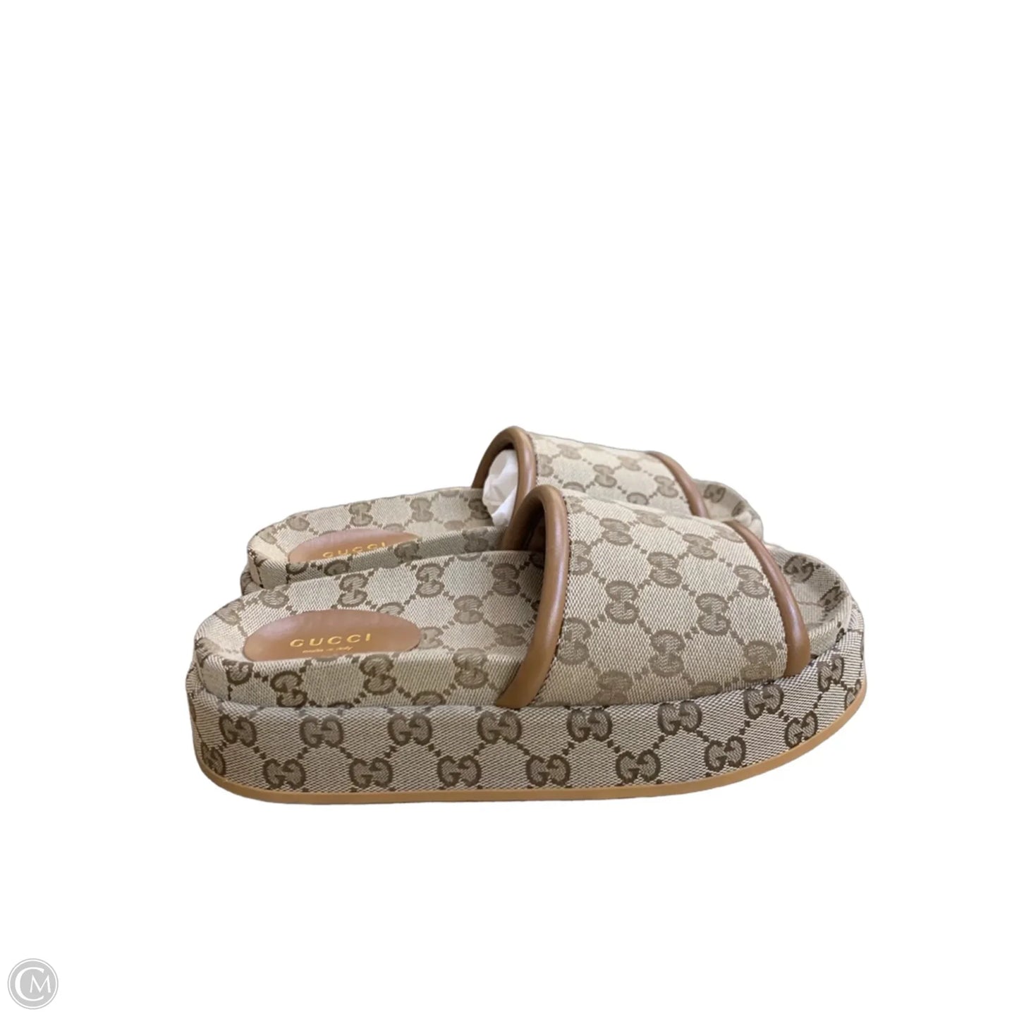 Sandals Luxury Designer By Gucci In Brown, Size: 7.5
