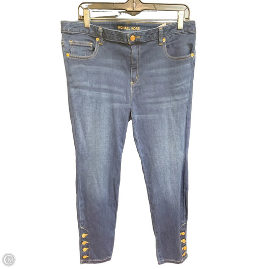Jeans Skinny By Michael By Michael Kors In Blue Denim, Size: 12