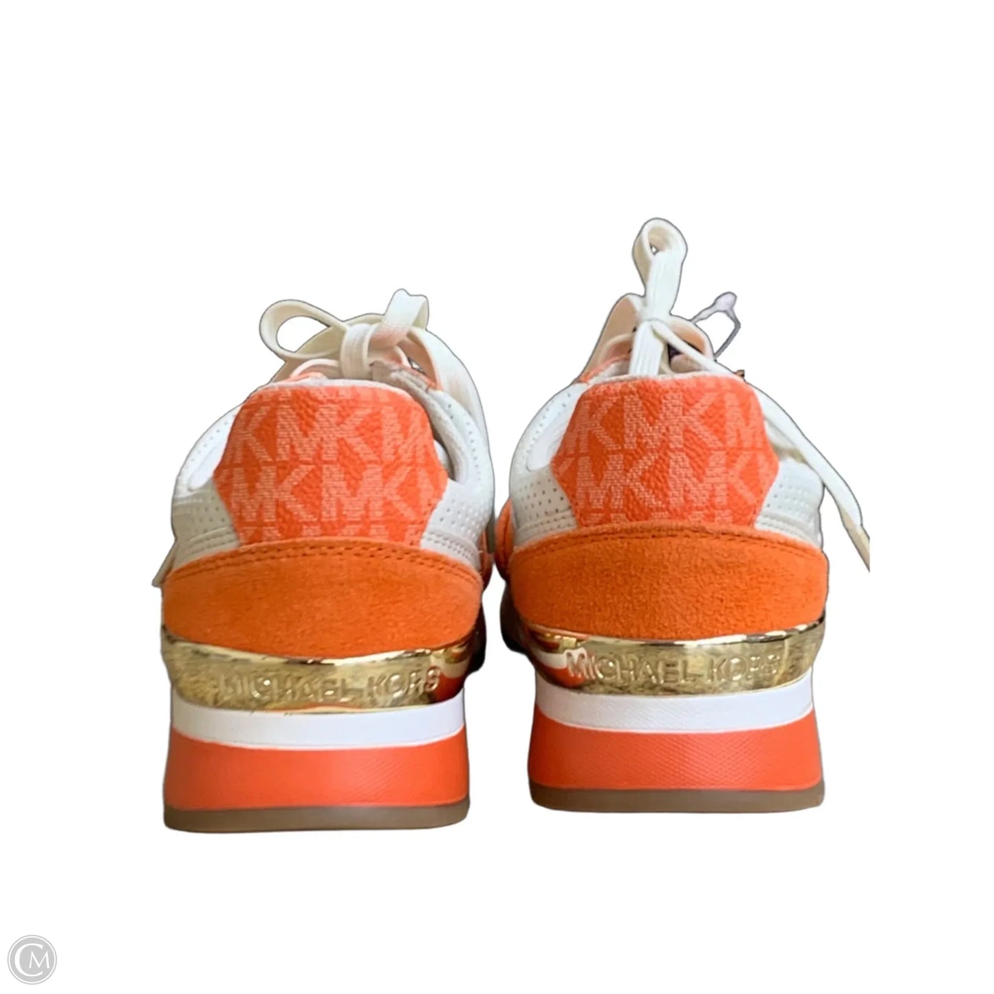 Shoes Sneakers By Michael By Michael Kors In Orange & White, Size: 8
