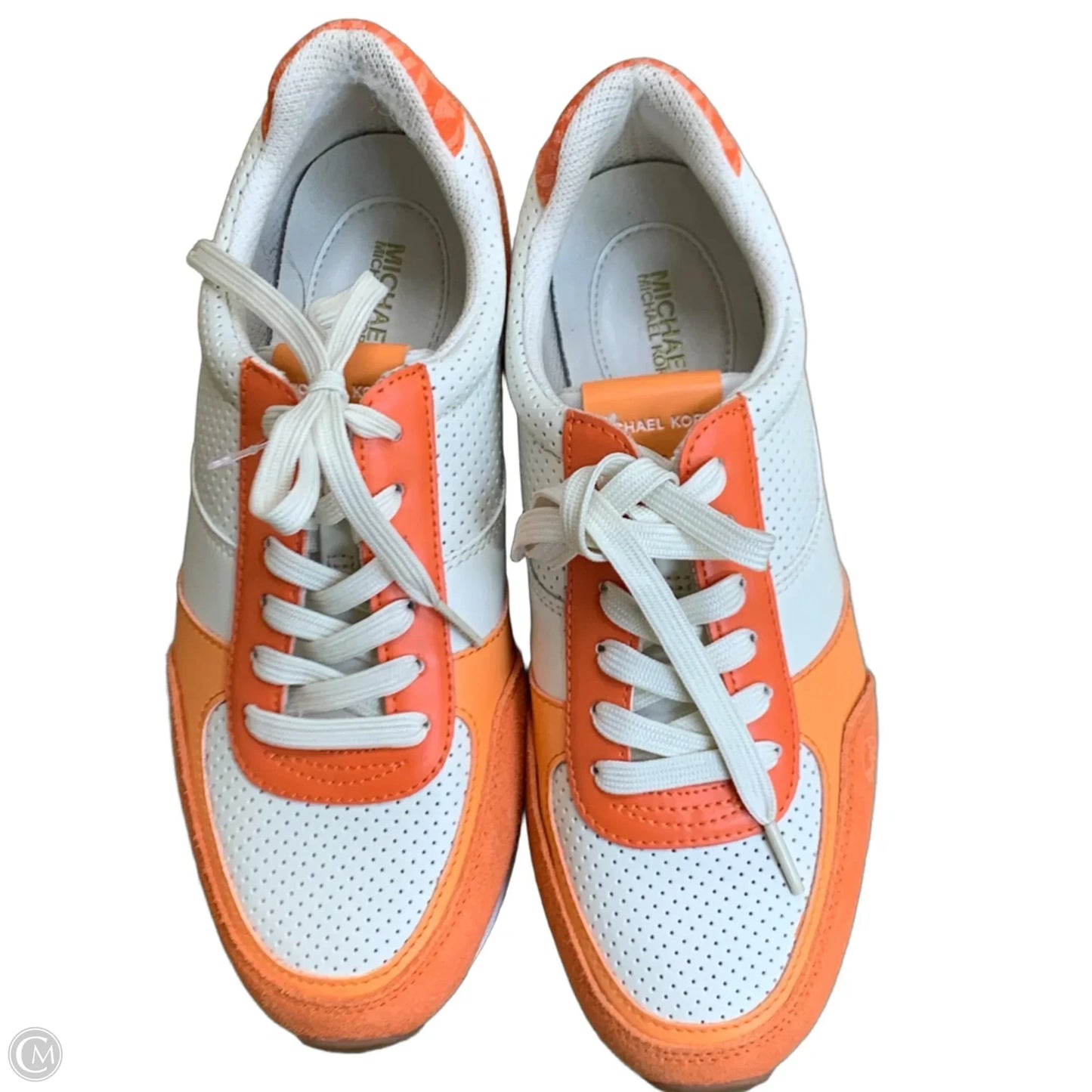 Shoes Sneakers By Michael By Michael Kors In Orange & White, Size: 8