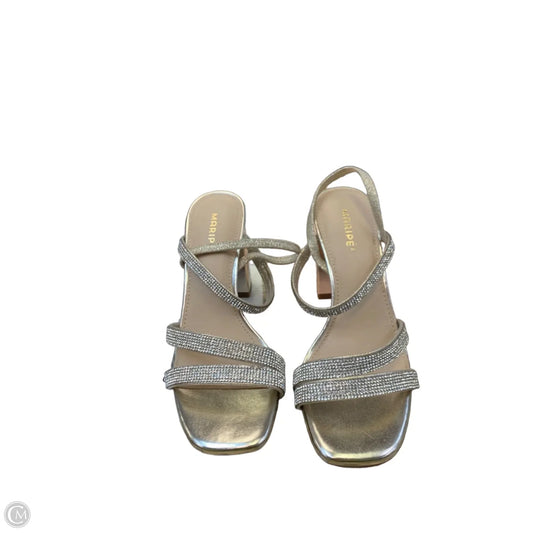 Sandals Heels Block By Maripe In Gold, Size: 7