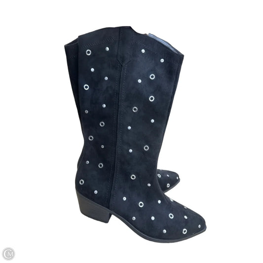 Boots Mid-calf Heels By No Boundaries In Black, Size: 10