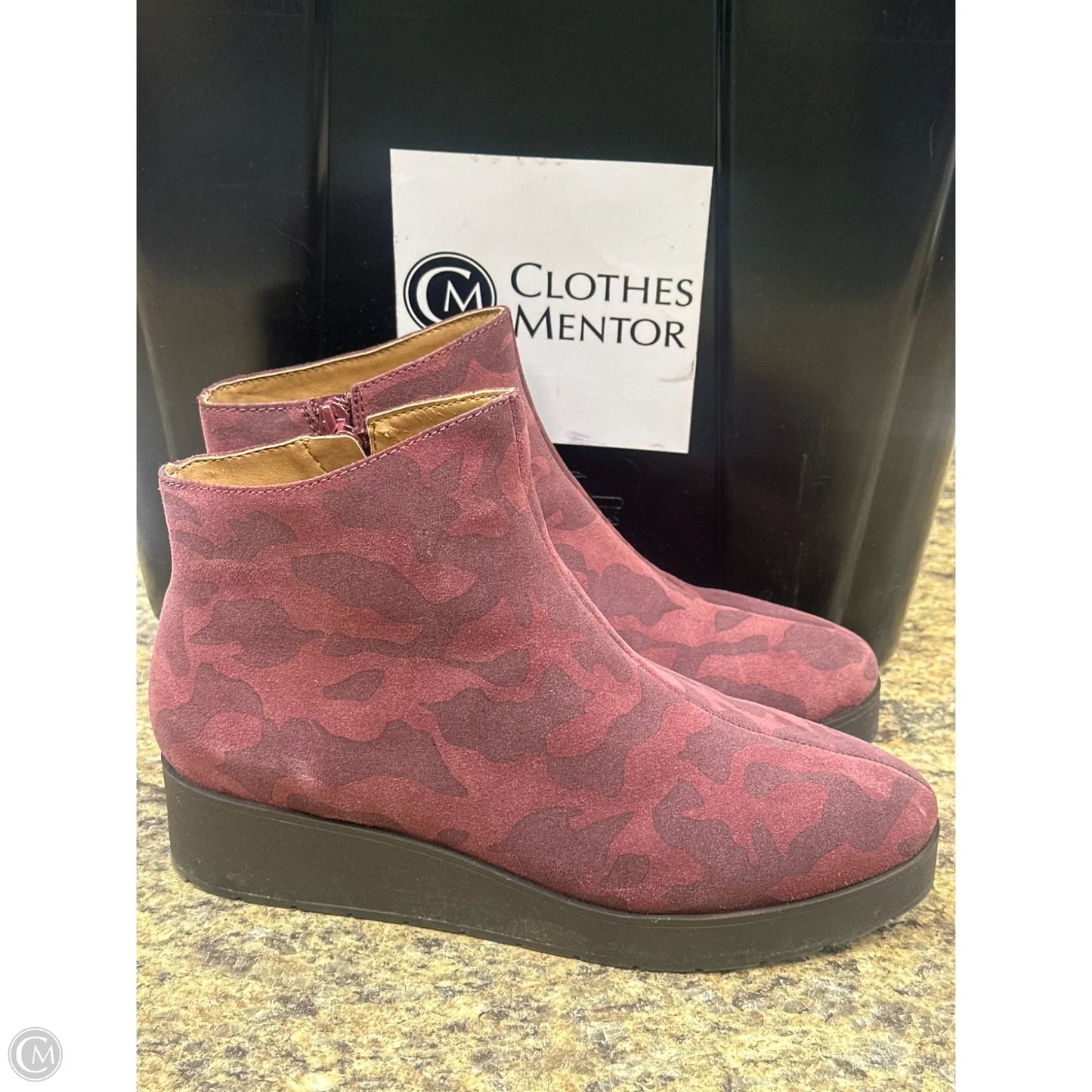 Boots Ankle Flats By Lucky Brand In Maroon, Size: 8.5