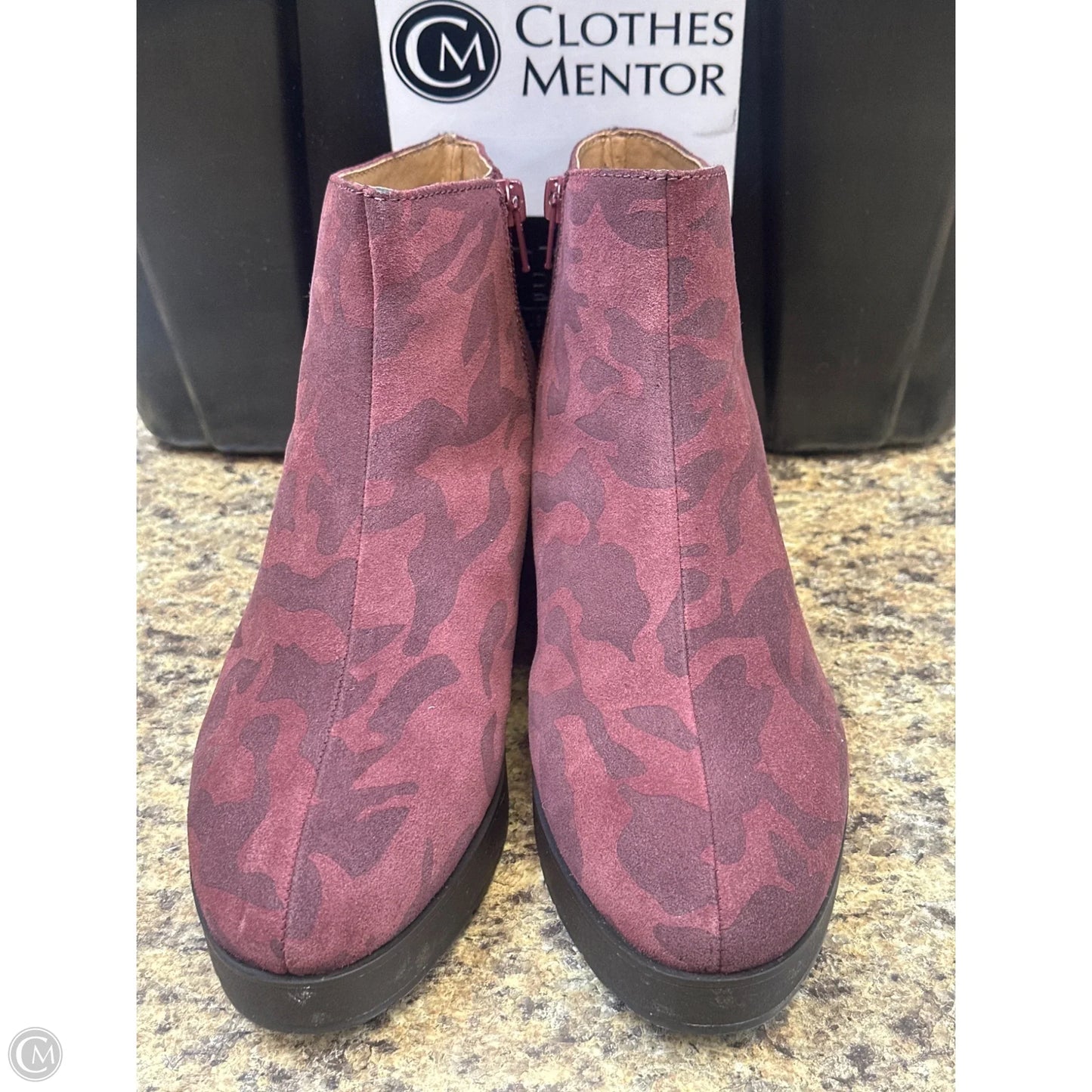 Boots Ankle Flats By Lucky Brand In Maroon, Size: 8.5
