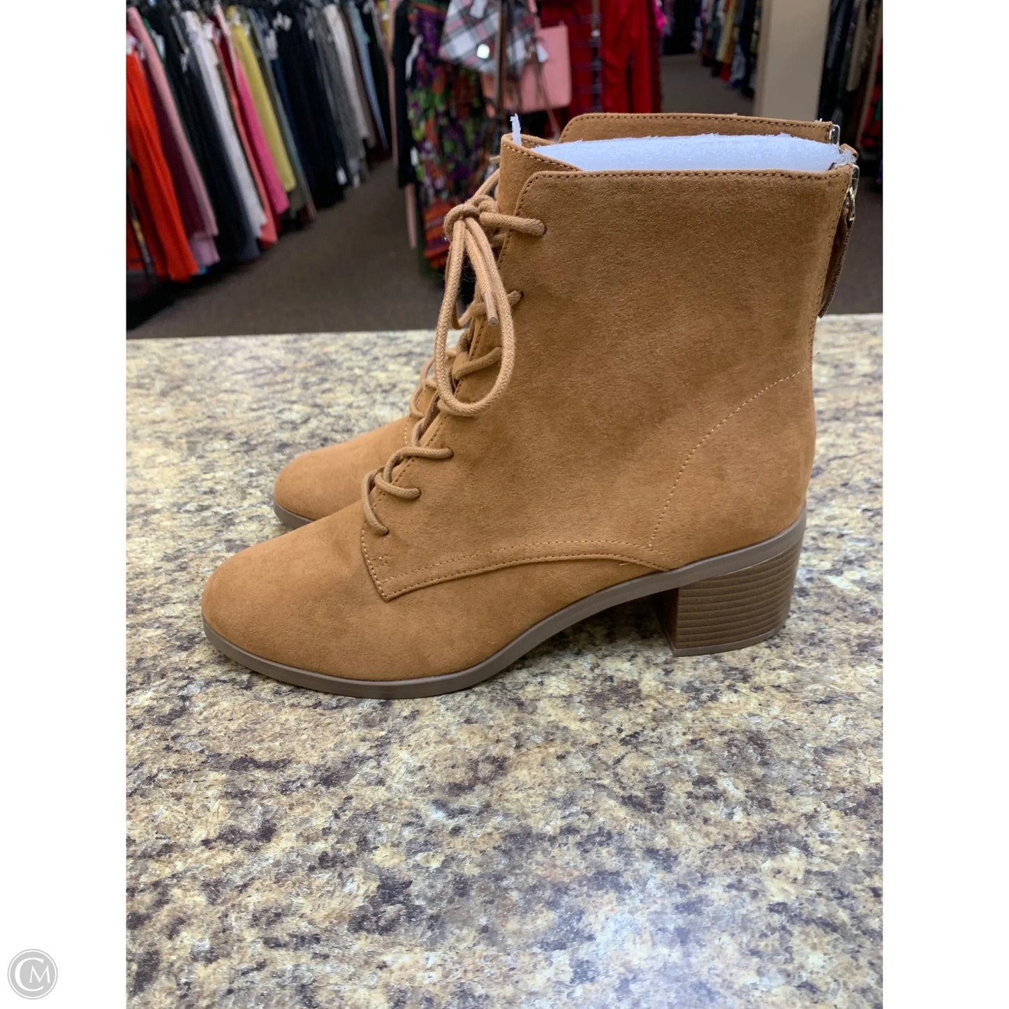 Boots Ankle Heels By Loft In Tan, Size: 10