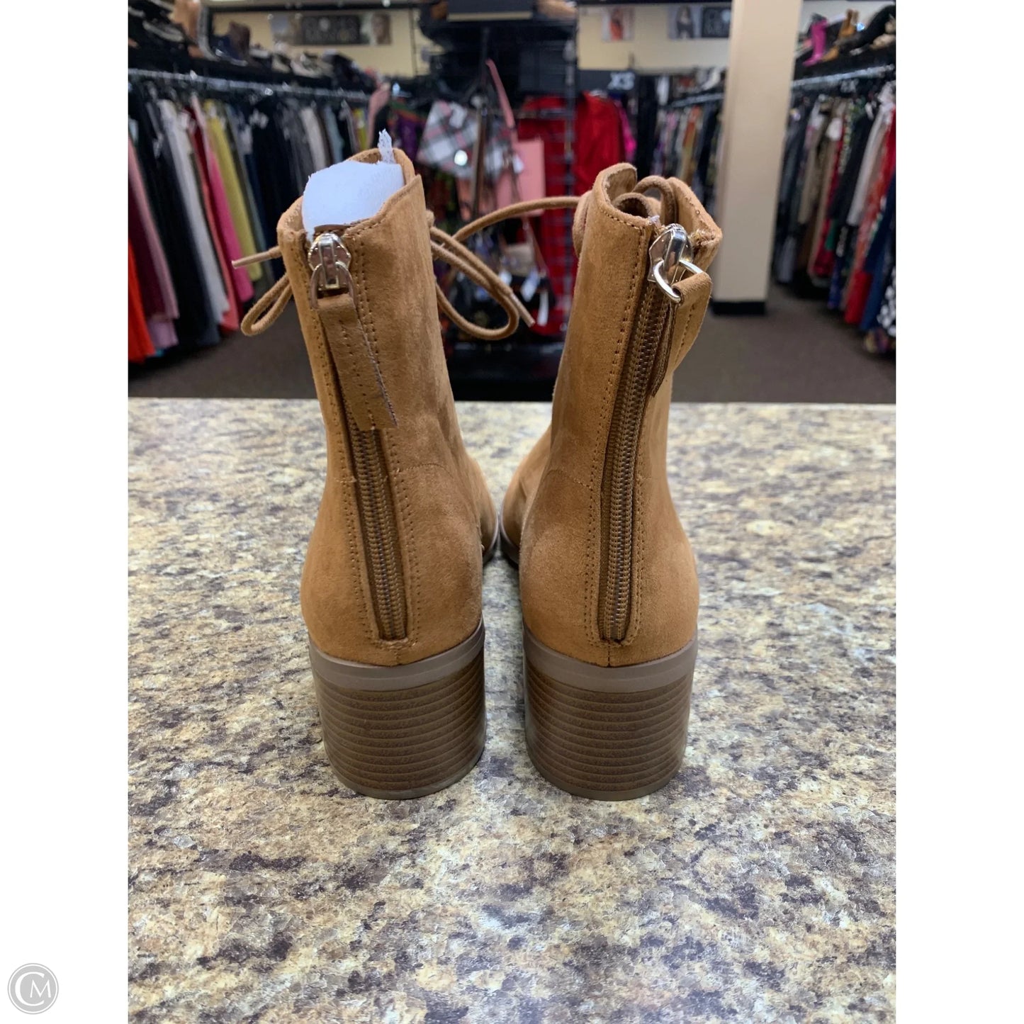 Boots Ankle Heels By Loft In Tan, Size: 10