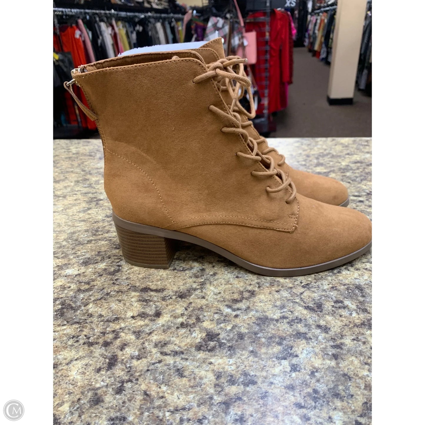 Boots Ankle Heels By Loft In Tan, Size: 10