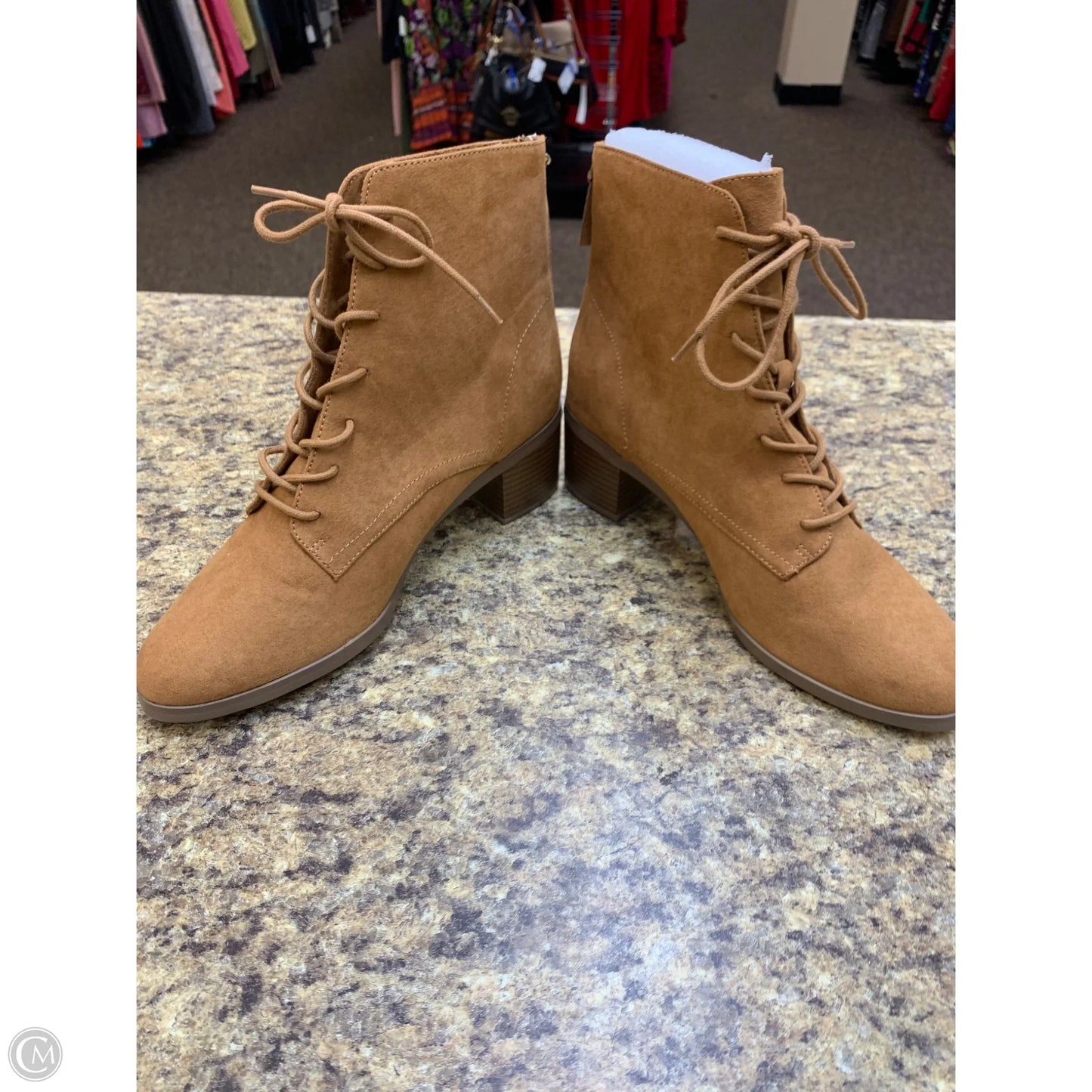 Boots Ankle Heels By Loft In Tan, Size: 10