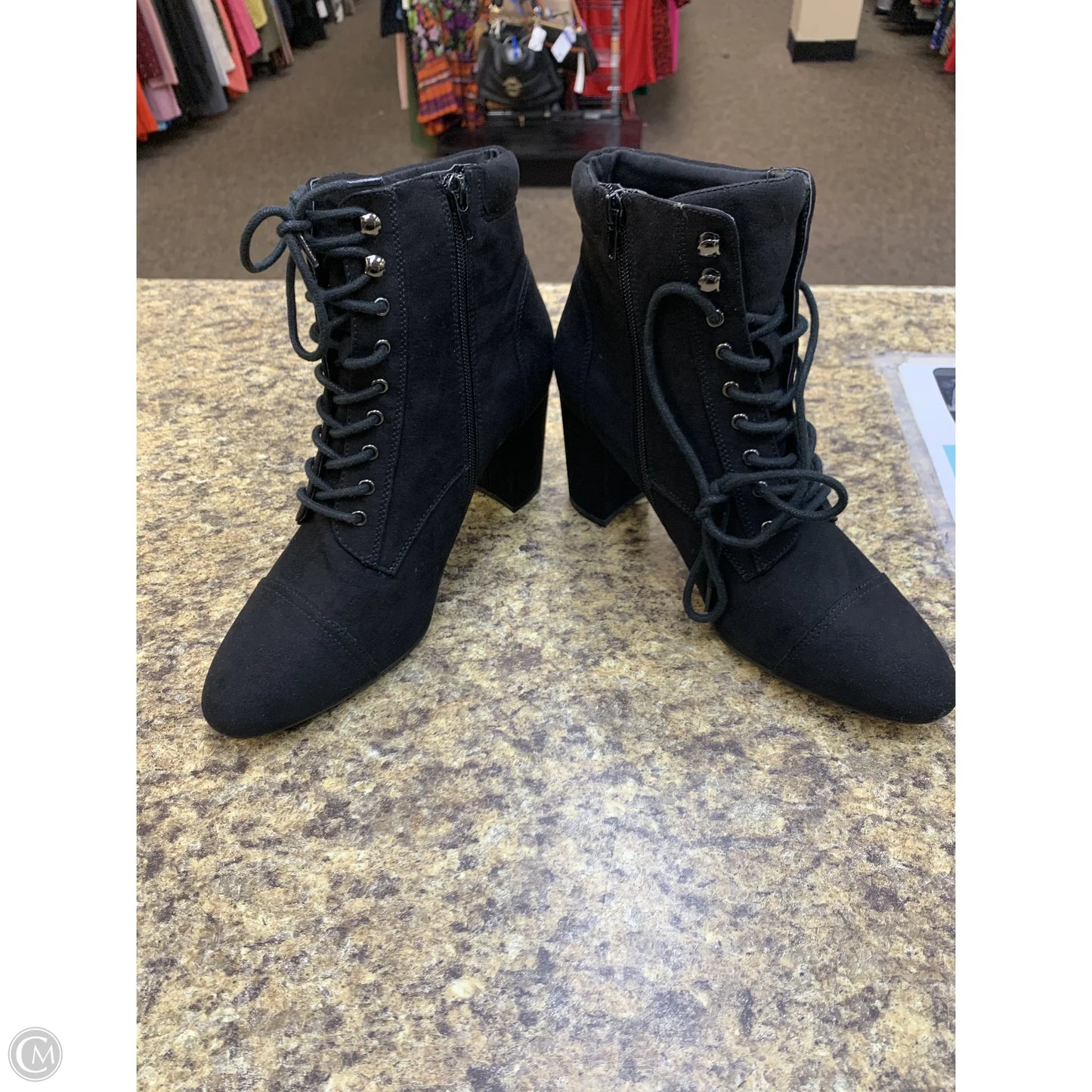 Boots Ankle Heels By Madden Girl In Black, Size: 10