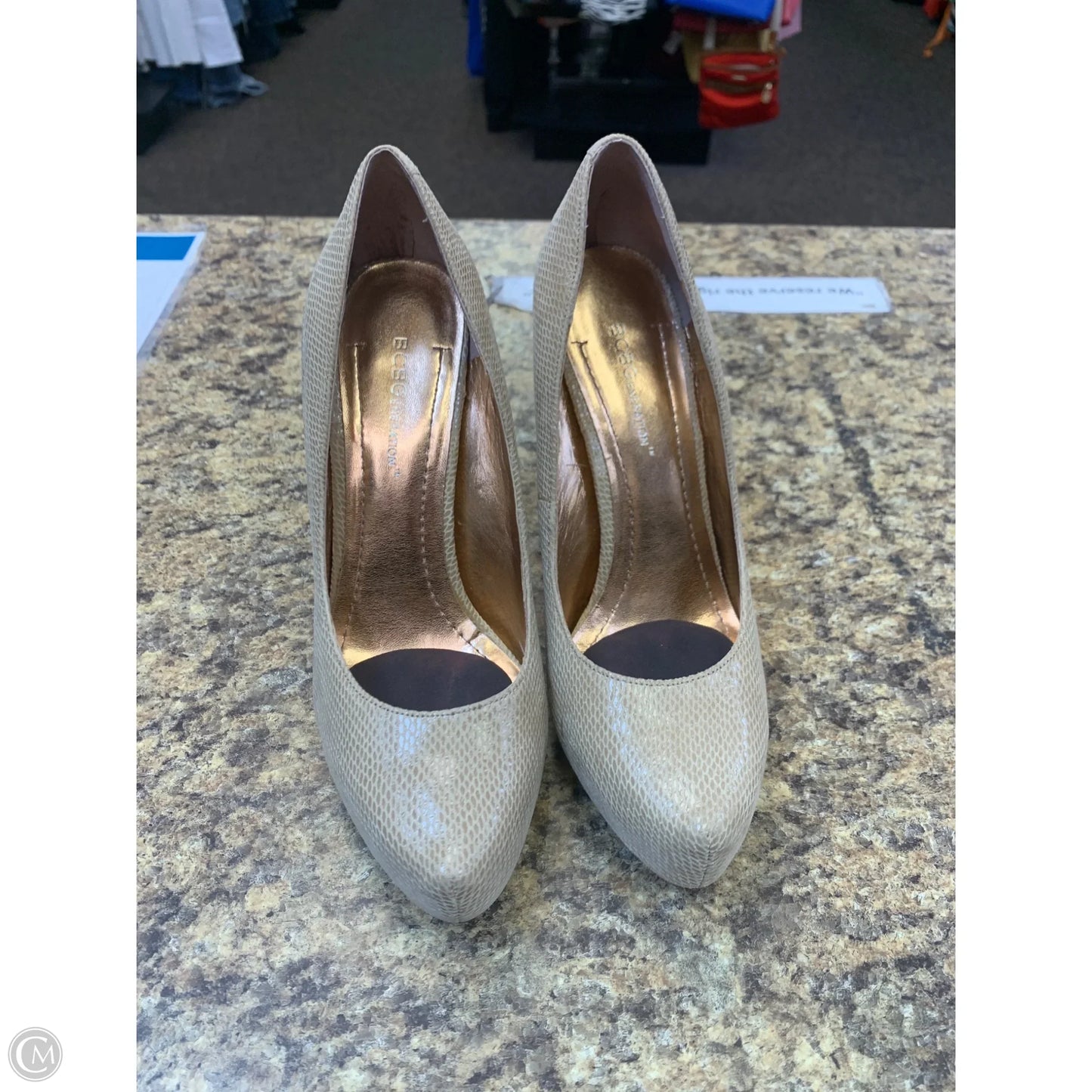 Shoes Heels Stiletto By Bcbgeneration In Beige, Size: 7.5