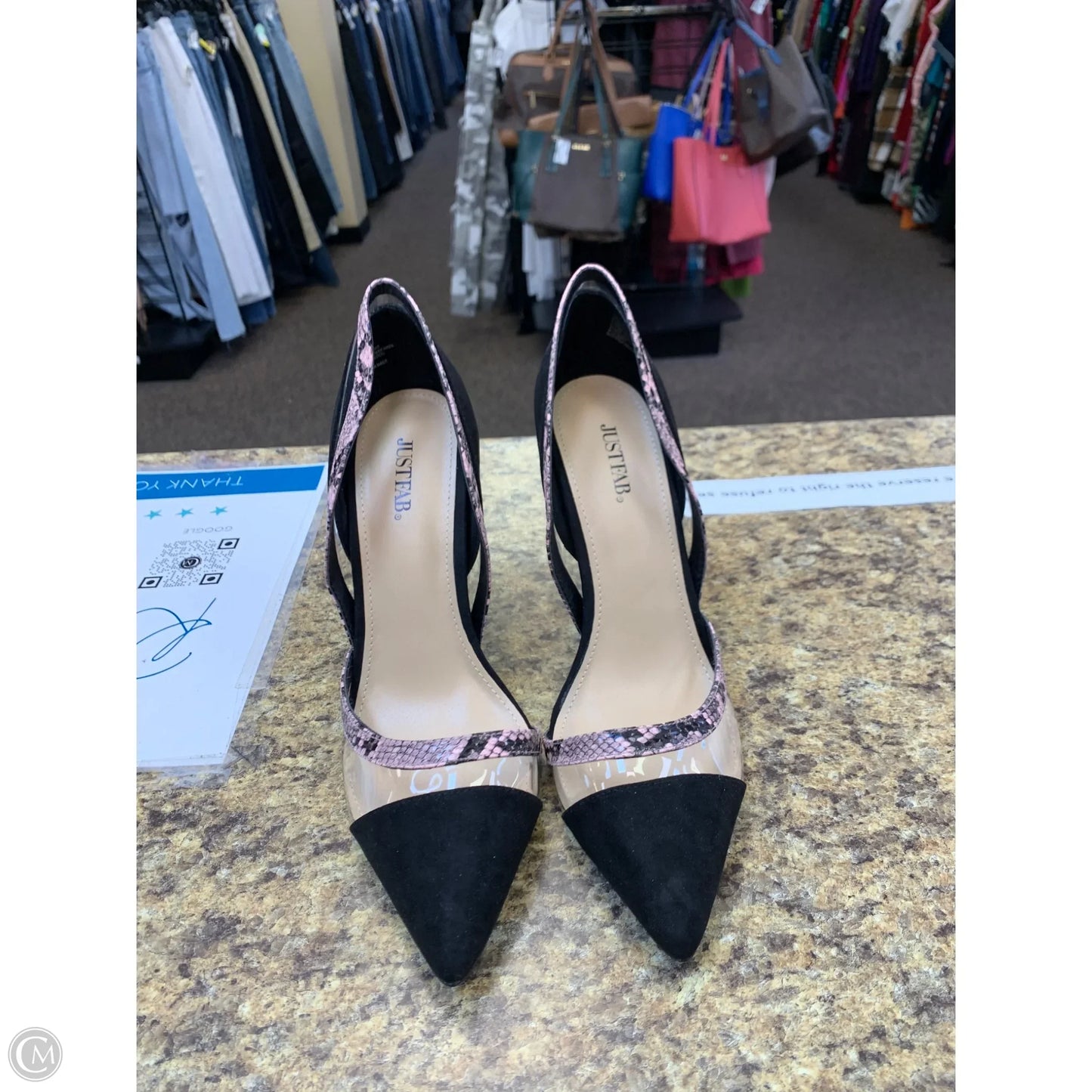 Shoes Heels Stiletto By Justfab In Black & Pink, Size: 11