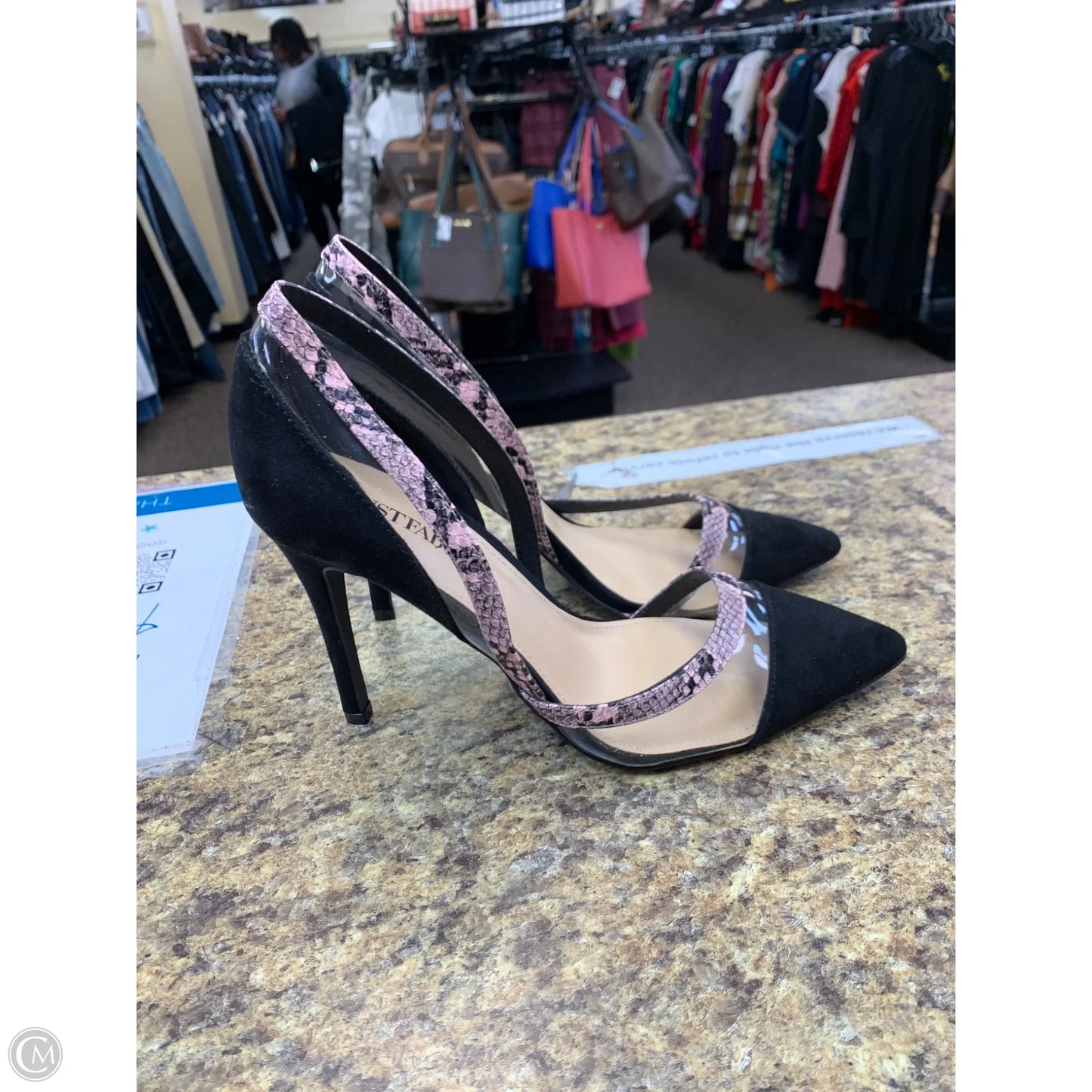 Shoes Heels Stiletto By Justfab In Black & Pink, Size: 11