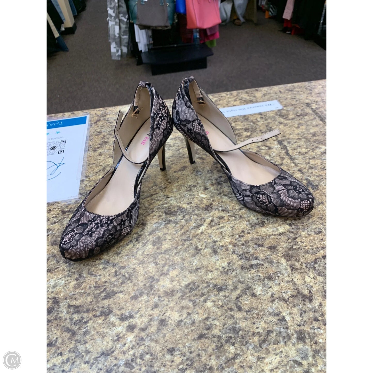 Shoes Heels Stiletto By Justfab In Black & Cream, Size: 11