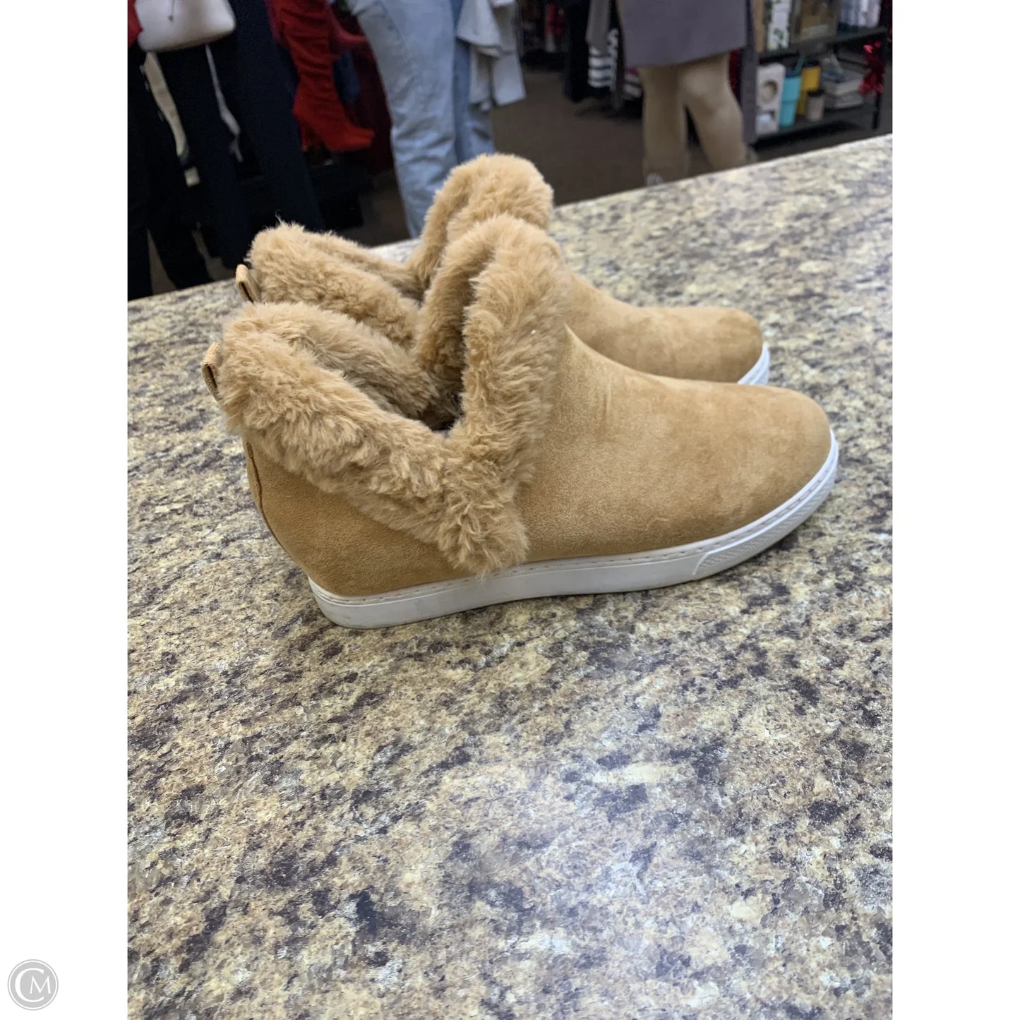 Boots Ankle Heels By Rouge In Tan, Size: 8.5