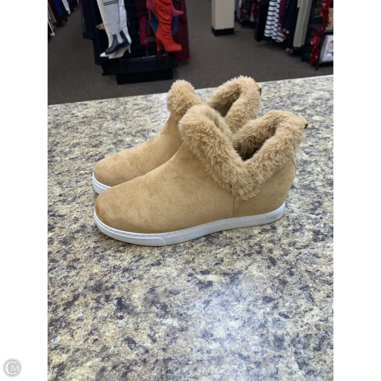 Boots Ankle Heels By Rouge In Tan, Size: 8.5