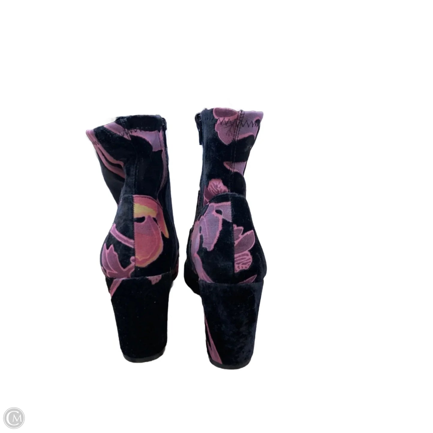 Boots Ankle Heels By Steve Madden In Black & Pink, Size: 9.5