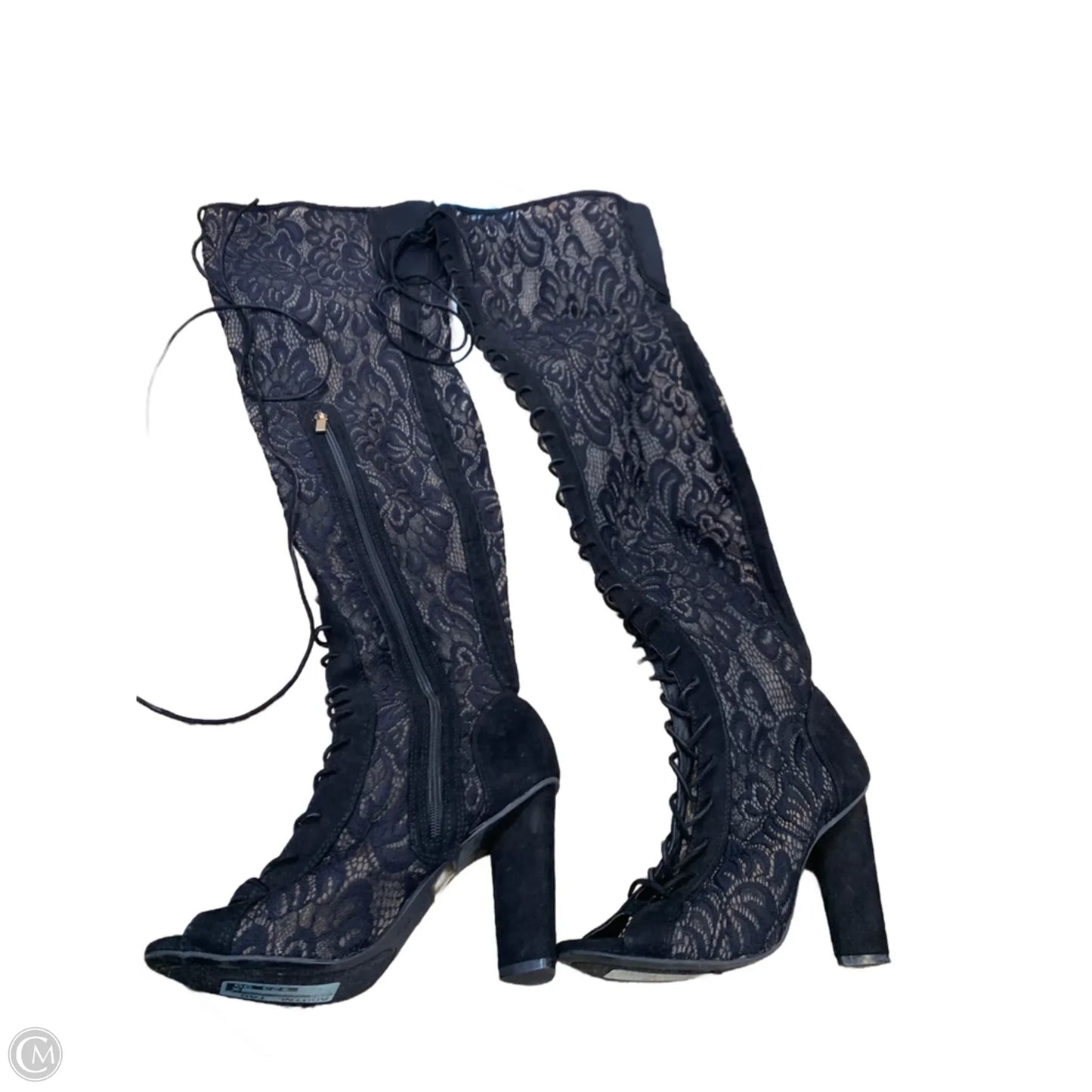 Boots Over-the-knee Heels By Rouge In Black, Size: 9