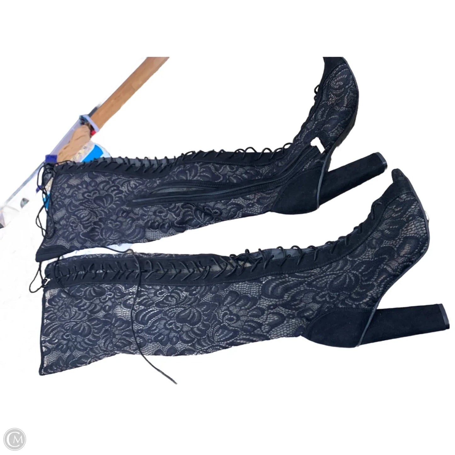 Boots Over-the-knee Heels By Rouge In Black, Size: 9