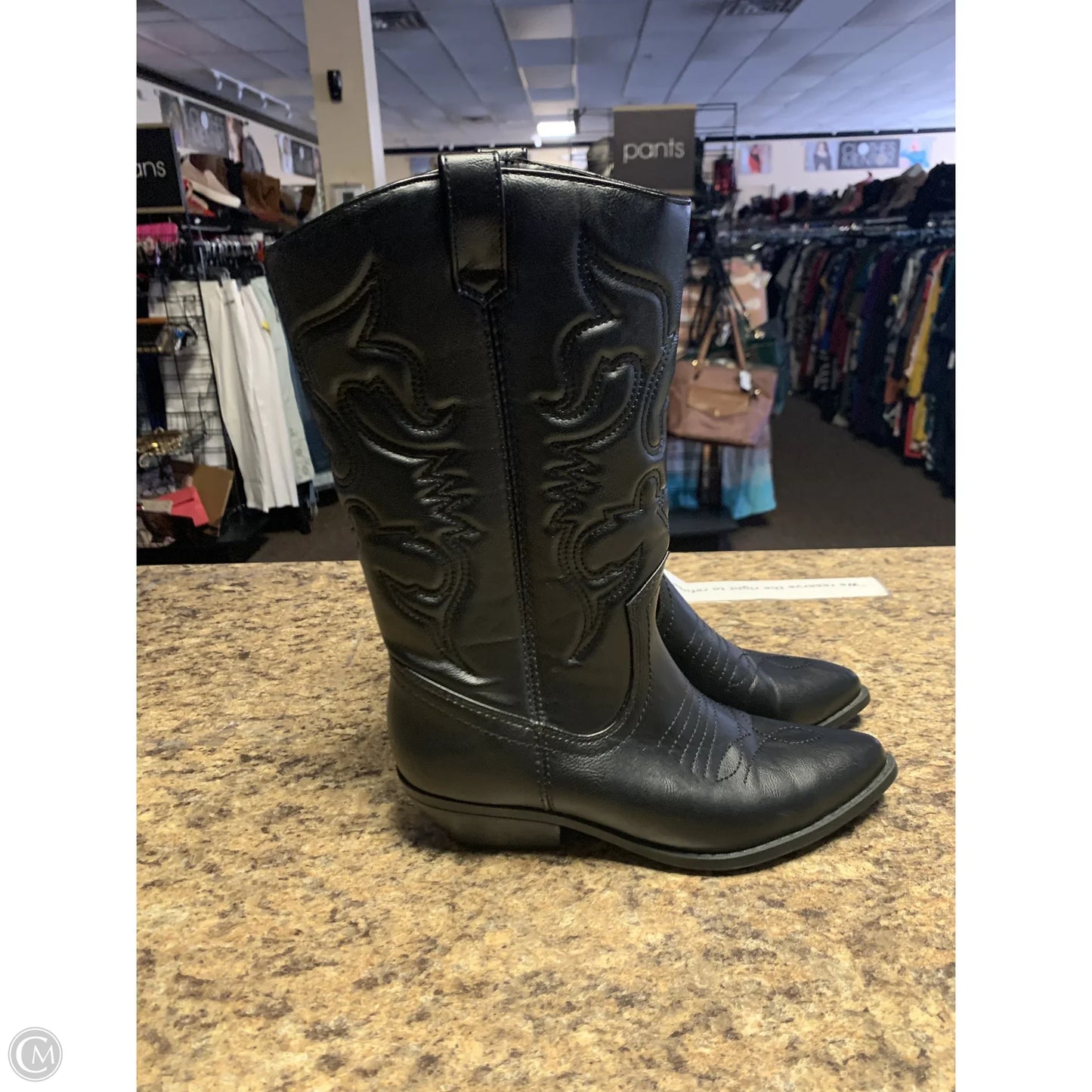 Boots Ankle Flats By Soda In Black, Size: 8